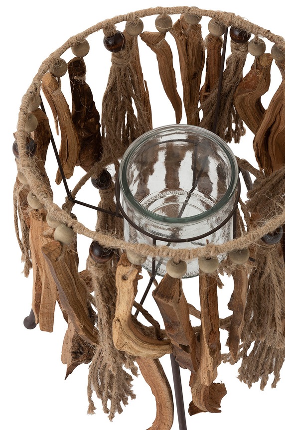 J-Line dekoratív gyertyatartó 95921 barna AA00