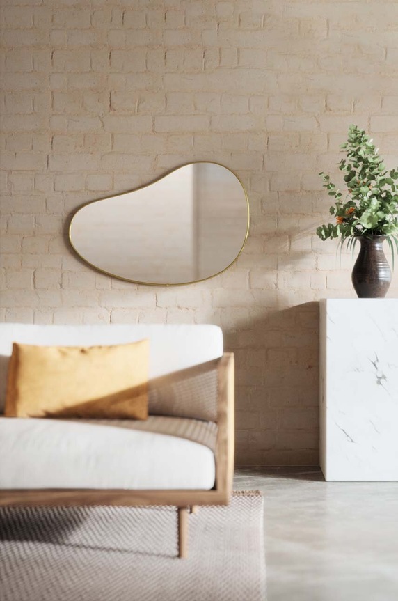 Umbra specchio da parete Hubba Pebble marrone 1018529.104