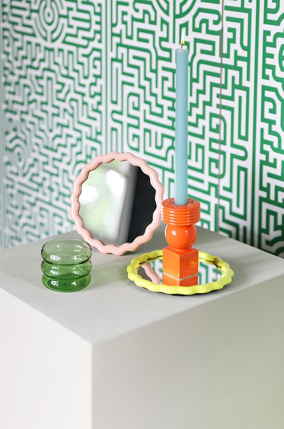 Salotto e camera &k amsterdam specchio da parete Zigzag Yellow 1653.02 giallo