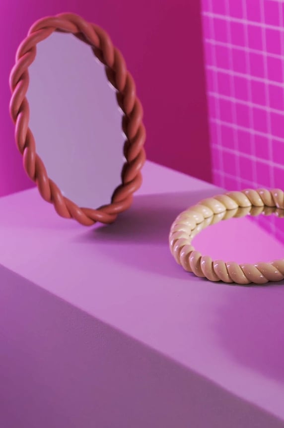 &k amsterdam lusterko Braid Oval 1651.02 różowy AA00