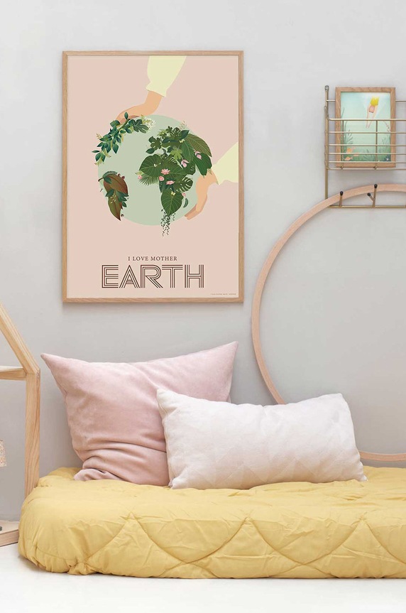 Dnevni boravak i spavaća soba Vissevasse Plakat I Love Mother Earth 50x70 cm F.2019.033.L šarena
