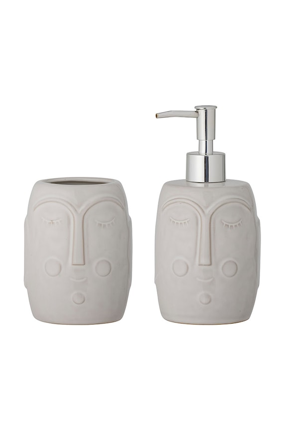 Bloomingville zestaw akcesoriów łazienkowych Niga (2-pack) biały 82054711
