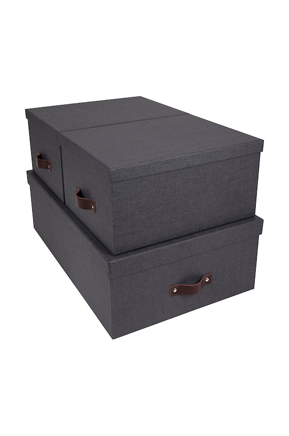 Bigso Box of Sweden set de cutii de depozitare Inge (3-pack) negru 8113C6849LEA648