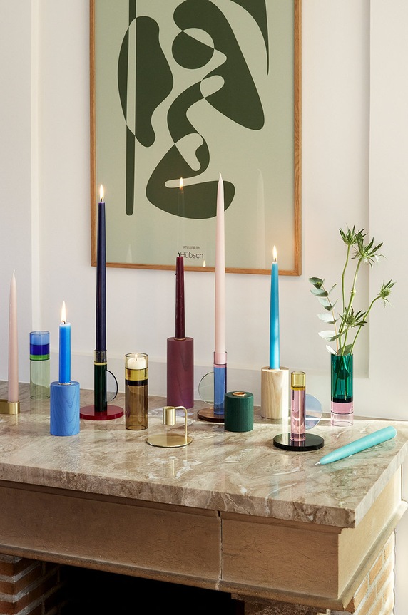 Dnevni boravak i spavaća soba Hübsch Ukrasni svijećnjak 991419 roza