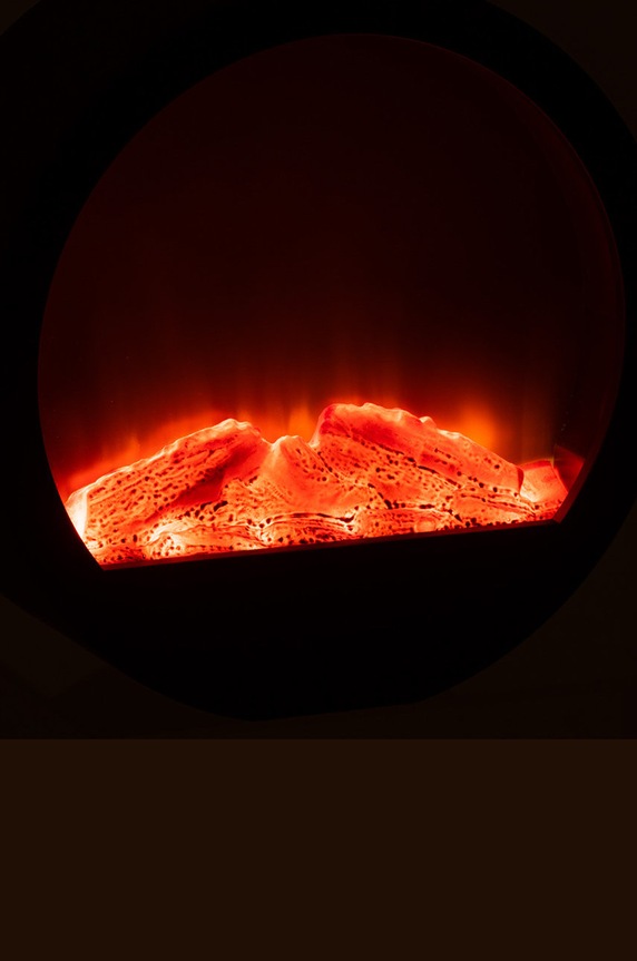 Salon i sypialnia J-Line sztuczne palenisko z podświetleniem LED 95665 czarny