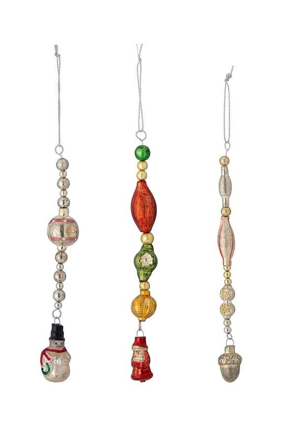 Bloomingville zestaw ozdób choinkowych 3-pack multicolor 82056337