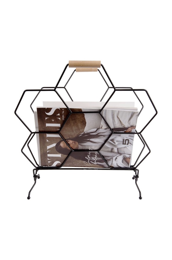 Dnevna soba in spalnica Nosilec za časopis Present Time PT3614BK siva