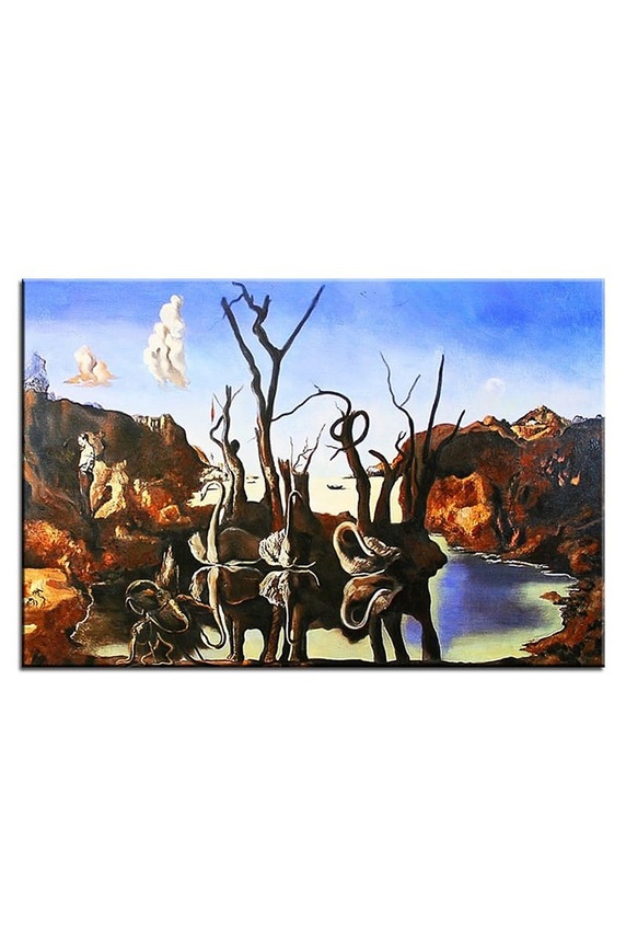 Uljna slika Salvador Dali, Swans Reflecting Elephants šarena 155572