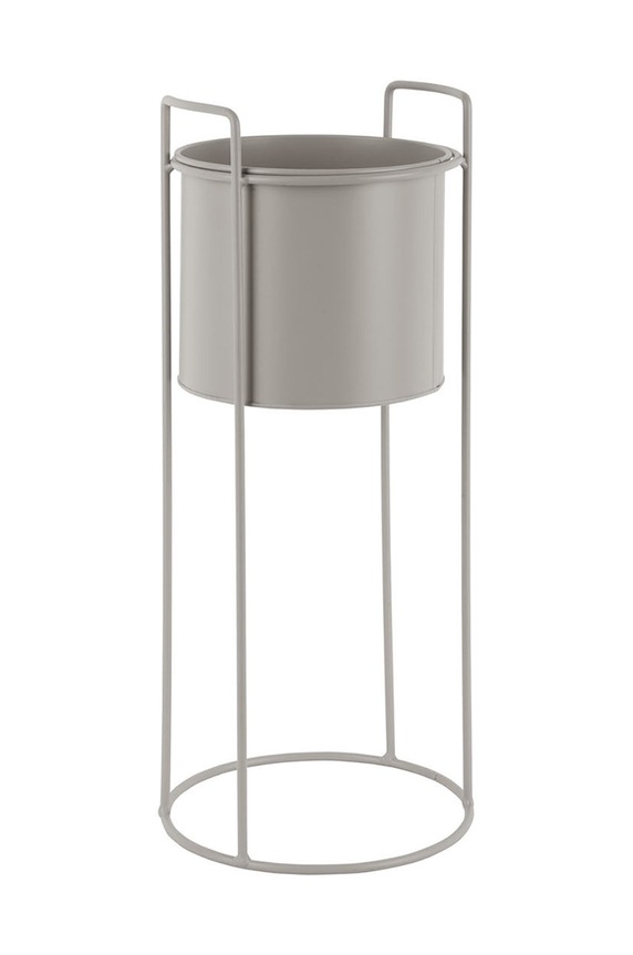 Komplet cvetličnih lončkov s stojalom Present Time 3-pack siva PT3698GY