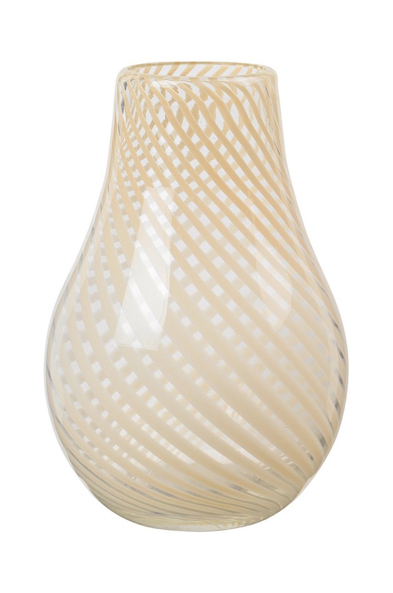 Broste Copenhagen dekor váza Ada Crossstripe sárga 14485071