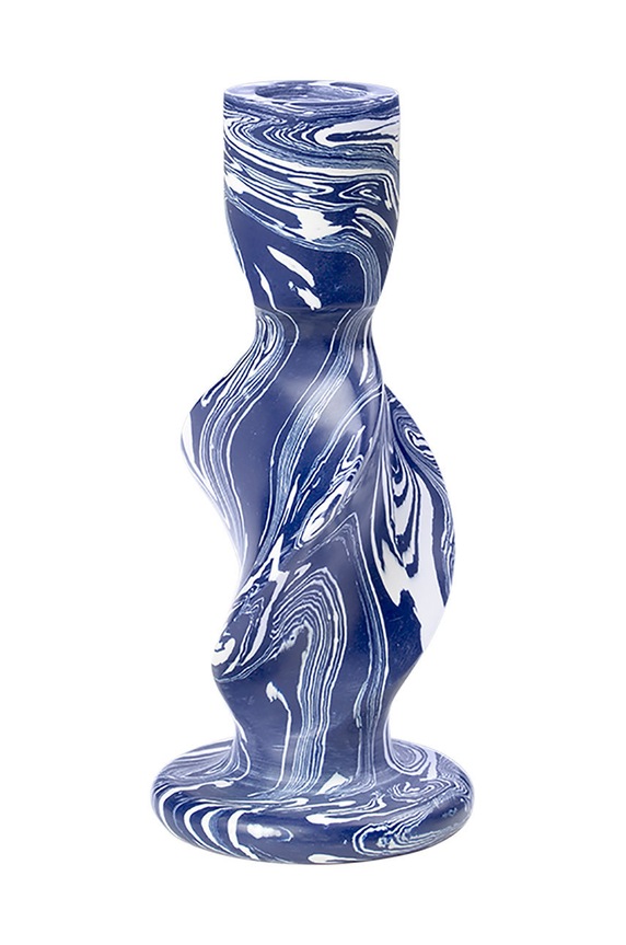 Ukrasni svijećnjak Broste Copenhagen Twist plava 70310642