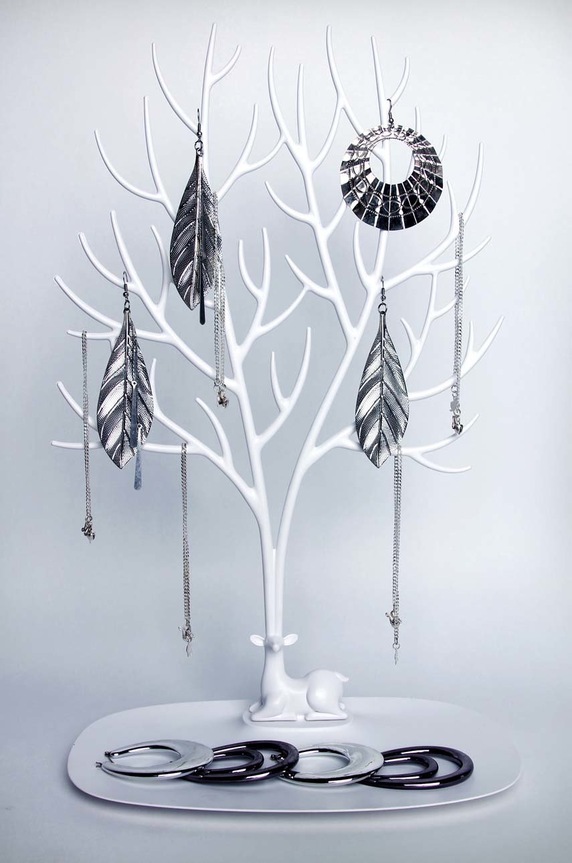 Dnevna soba in spalnica Stojalo za bižuterijo Qualy QL10172.WH pisana