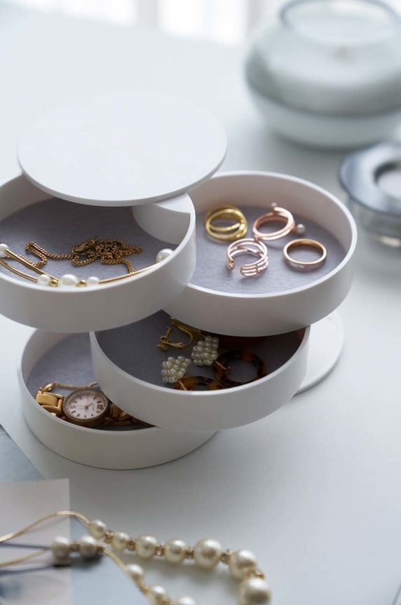 Yamazaki organizer na biżuterię Tower biały 4068