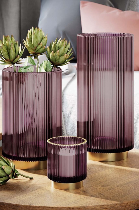 Σαλόνι και υπνοδωμάτιο Διακοσμητικό κηροπήγιο 4251838548790 μωβ