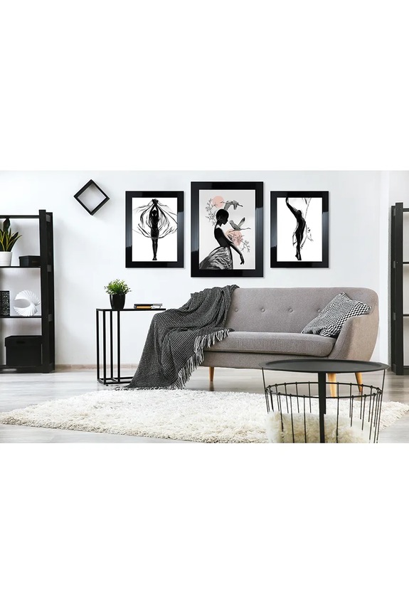 Dnevna soba in spalnica Uokvirjena stenska dekoracija home & lifestyle Kobieta i Dzikie Gęsi AN0041. pisana
