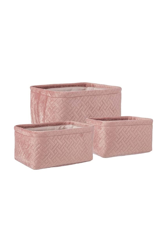 Bizzotto set de cutii de depozitare Averill 3-pack roz 0219039