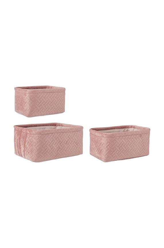 Bizzotto set de cutii de depozitare Averill 3-pack 0219039 roz AA00