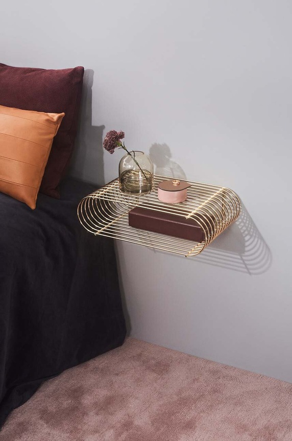 Dnevni boravak i spavaća soba Polica AYTM Curva 503290005081 zlatna