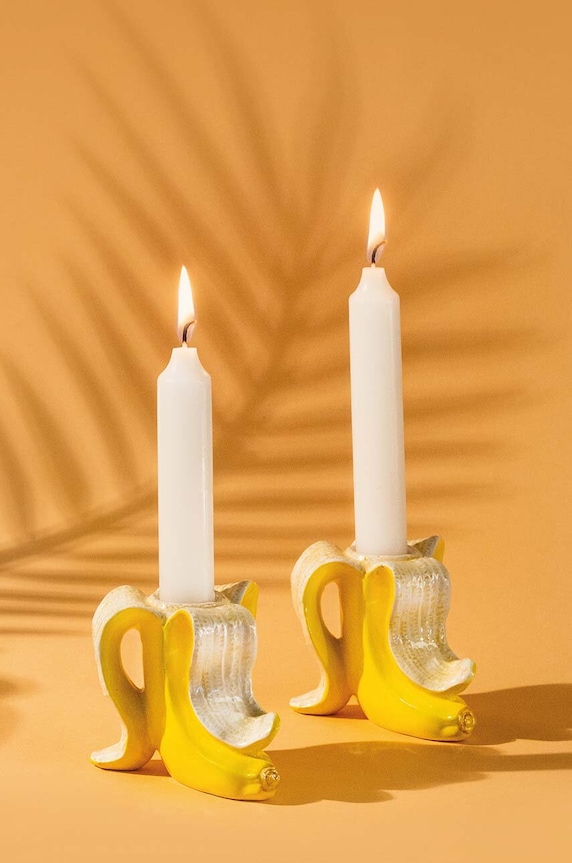 Donkey zestaw świeczników Banana Romance 2-pack żółty 210735