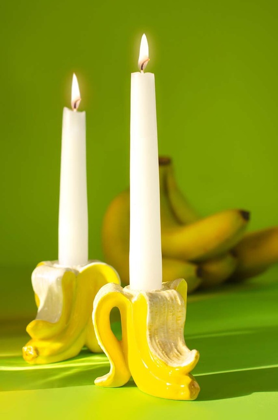 Donkey zestaw świeczników Banana Romance 2-pack 210735 żółty