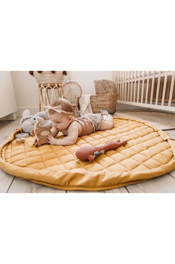 Play & Go játszószőnyeg és tároló táska 2w1 Soft Organic p.g.org.mustardchai narancssárga