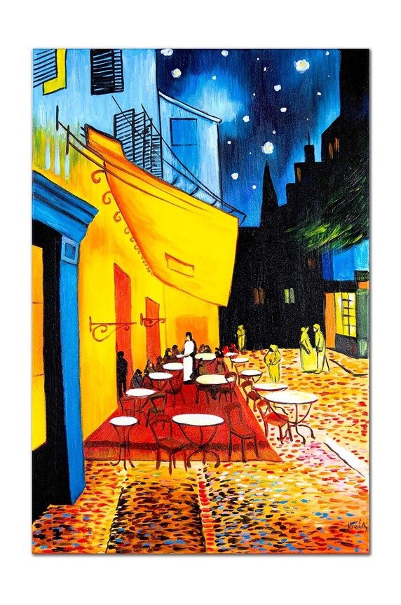 Reprodukcia maľovaná olejom Vincent van Gogh, Nocna kawiarnia viacfarebná 165557
