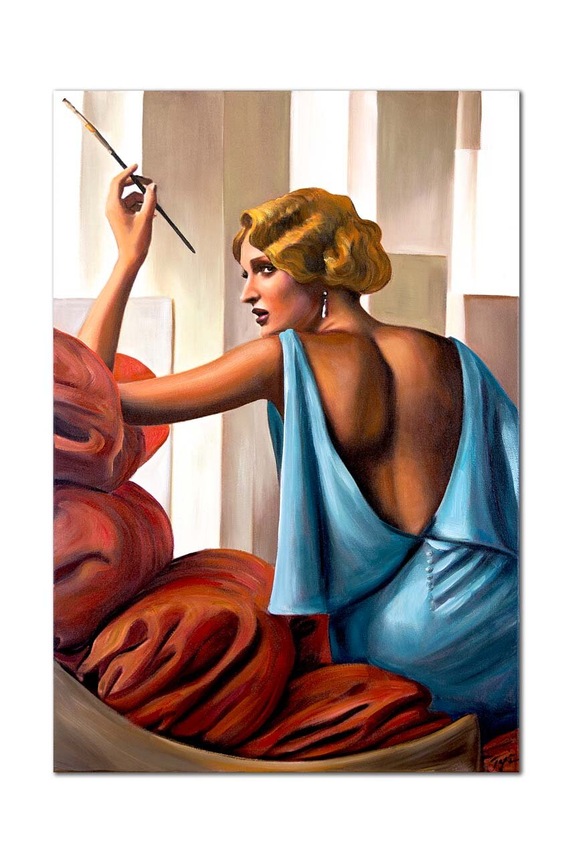 Ručno naslikana slika 60 x 90 cm šarena 165629