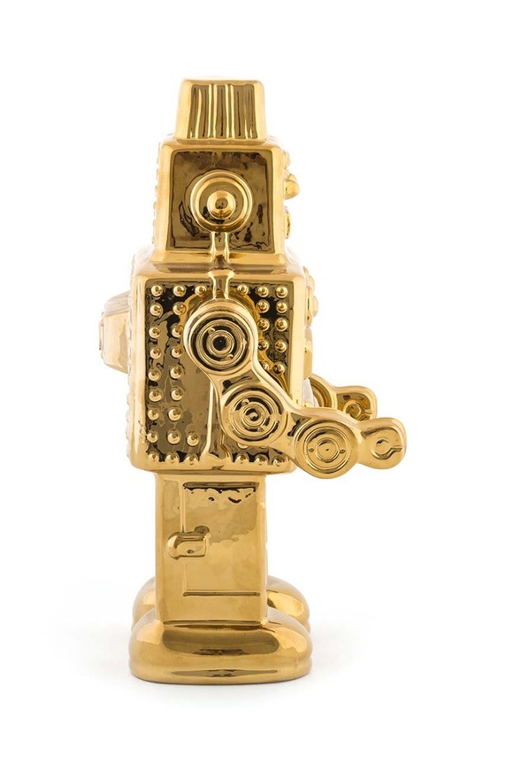 Living și dormitor Seletti decorație Memorabilia Gold My Robot 10412 galben