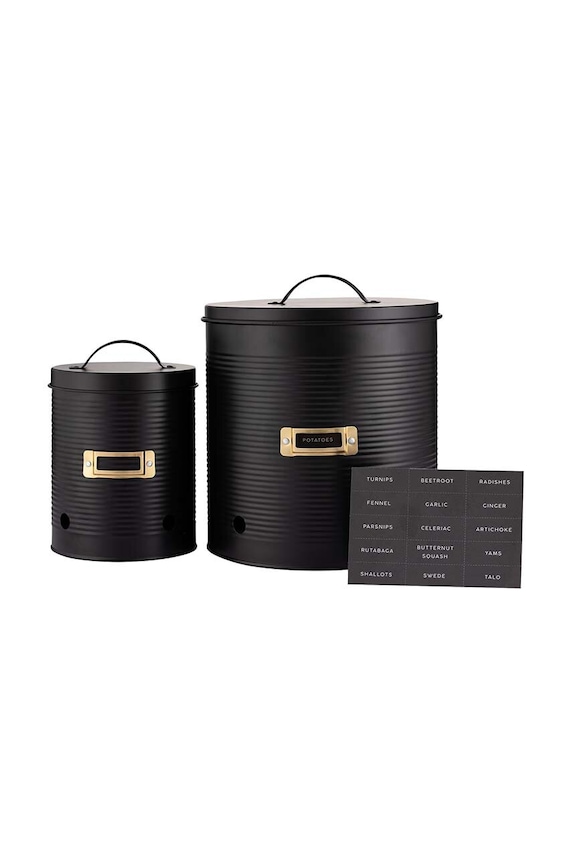 Typhoon set contenitori portaoggetti con coperchio Living pacco da 2 nero 1402.041