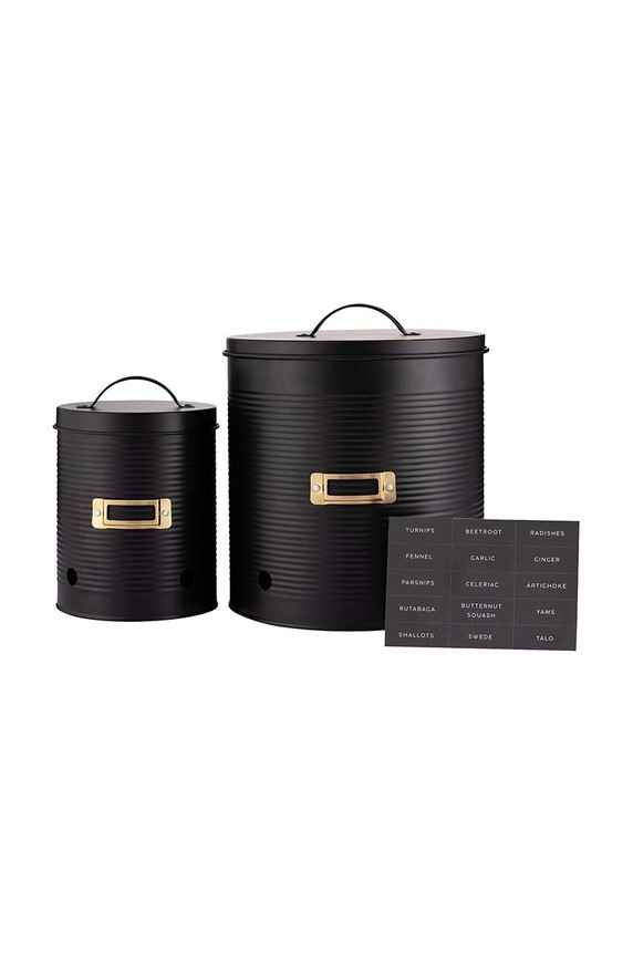 Typhoon set contenitori portaoggetti con coperchio Living pacco da 2 1402.041 nero AA00