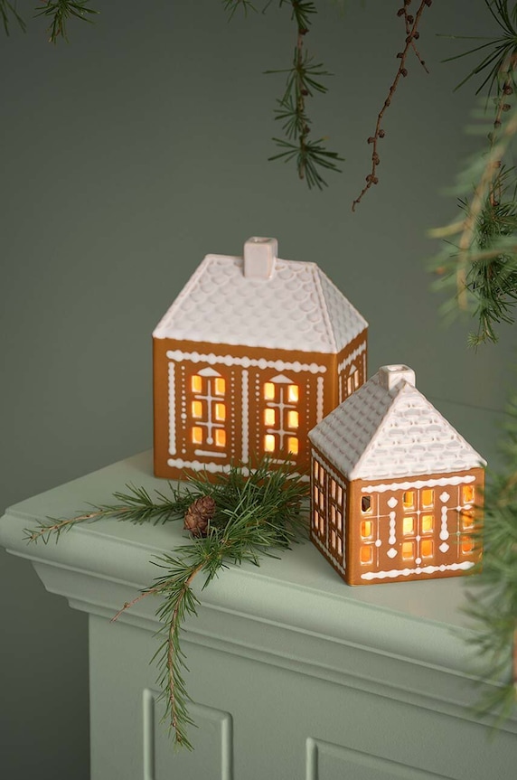 Декоративен фенер за свещ Kähler Gingerbread M 693523 многоцветен