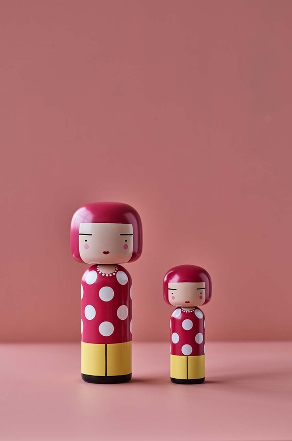 Kokeshi bábika Lucie Kaas Dot Alder Wood SI01DOL viacfarebná AA00