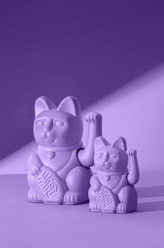 Living și dormitor Donkey decorație Lucky Cat Mini 330541 violet