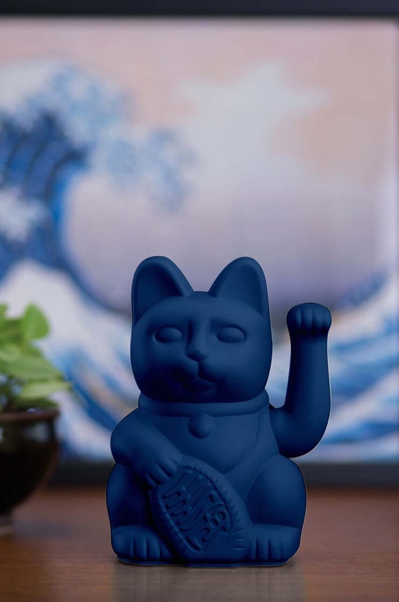 Dekorácia Donkey Lucky Cat - Dark Blue 330471 tmavomodrá AA00