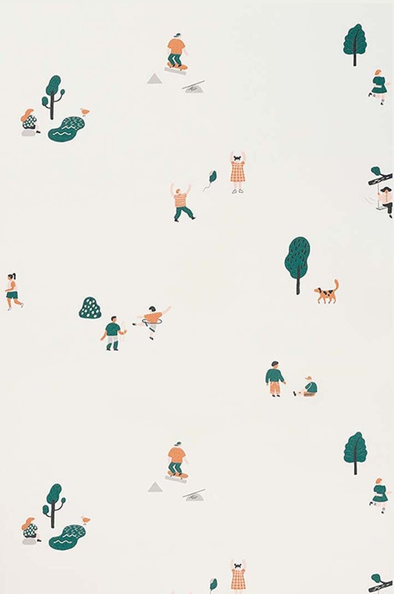 Ferm Living tapeta The Park multicolor 1104263768