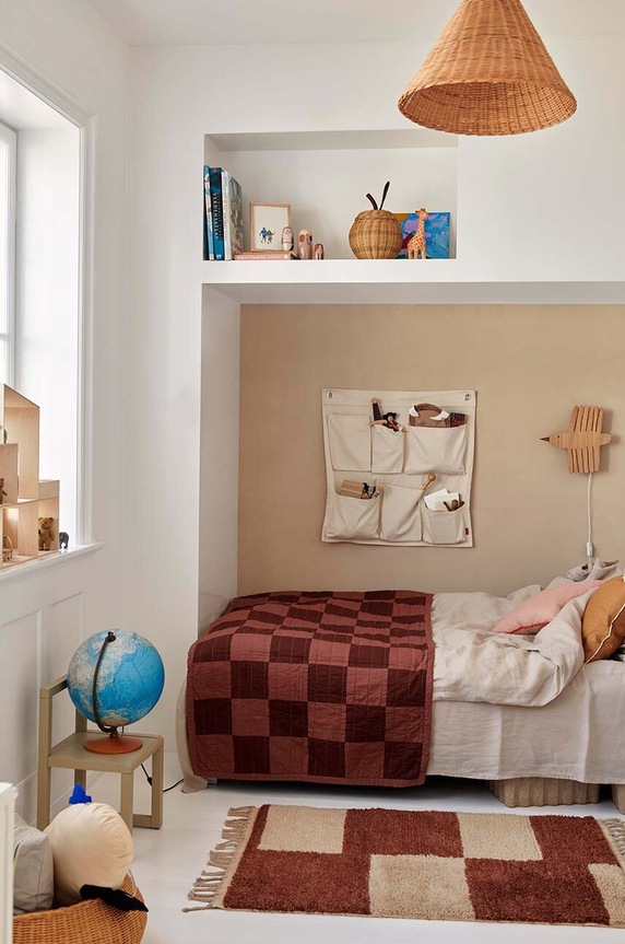 Ferm Living organizer ścienny Canvas Wall Pockets 1104266381 beżowy