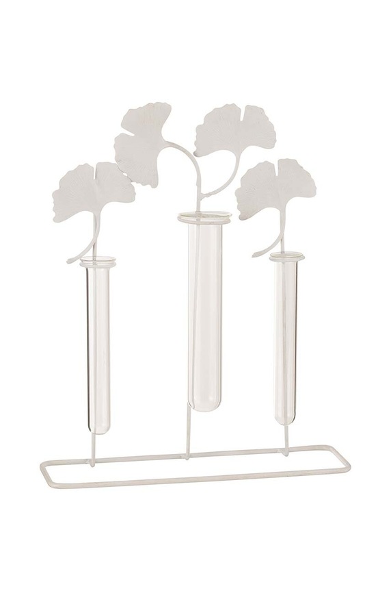 Ukrasna vaza J-Line 3 Holders Flowers bijela 20385