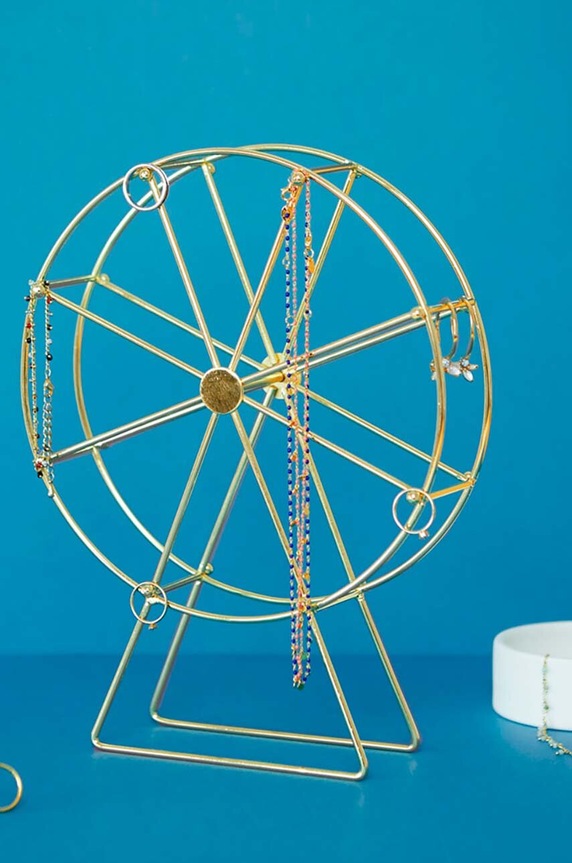 Balvi stojak na biżuterię Golden Wheel żółty 27682