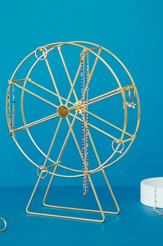 Balvi stojak na biżuterię Golden Wheel żółty 27682