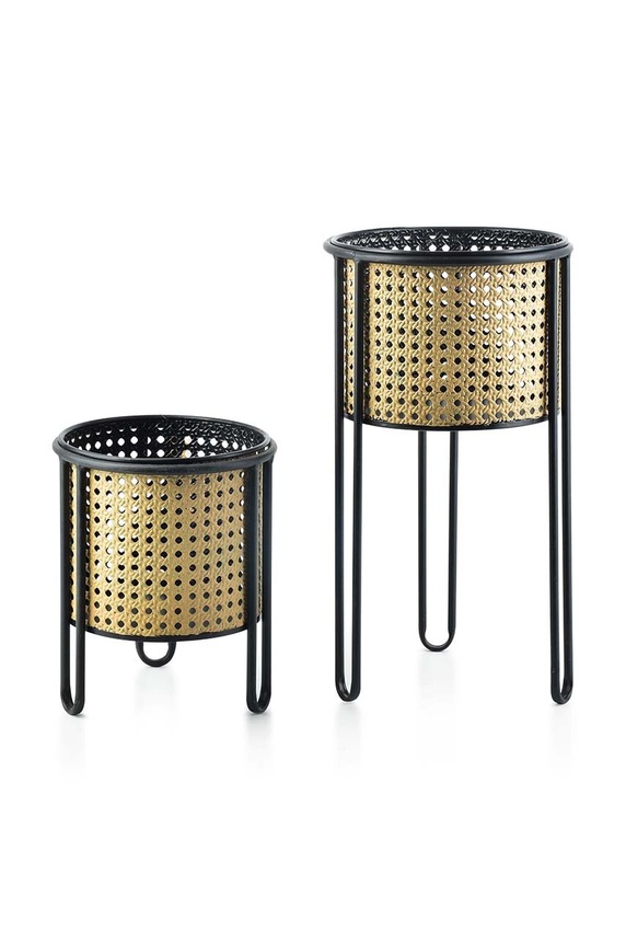 Affek Design mască de ghiveci Swen 20 x 40 / 18 x 23 cm 2-pack negru HTOP1017.PROM