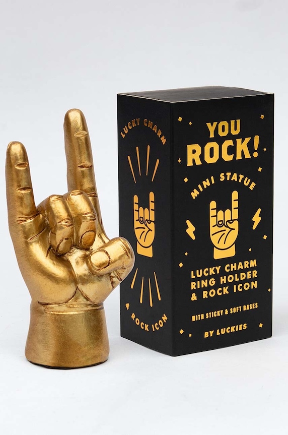 Dekorácia Luckies of London Mini Rock Hand žltá LK.LUKYORO