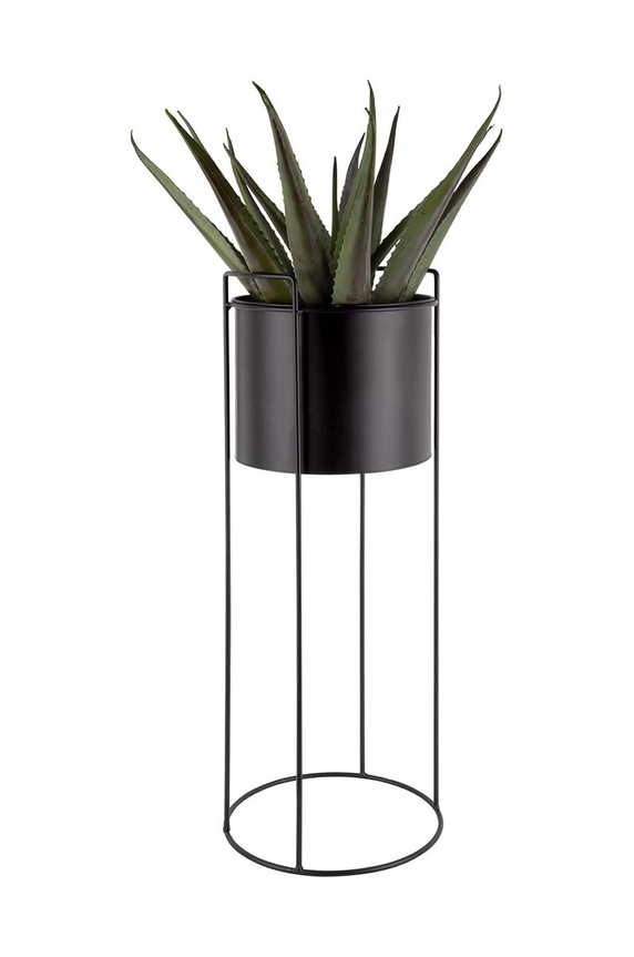 Nappali és hálószoba Present Time virágcserép készlet állvánnyal O19 / 23 / 28 cm 3 db PT3698BK fekete