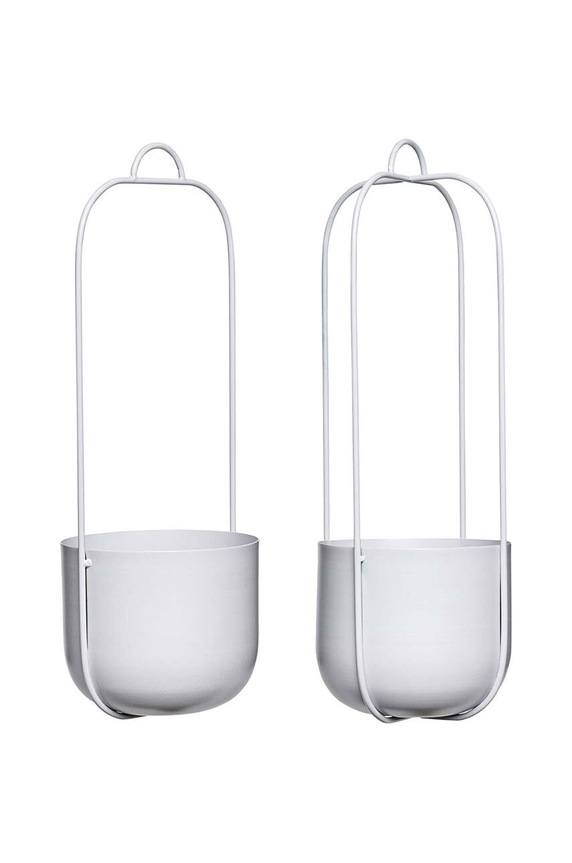 Hübsch doniczka wisząca Lotus 16 x 44 cm 2-pack szary 940803