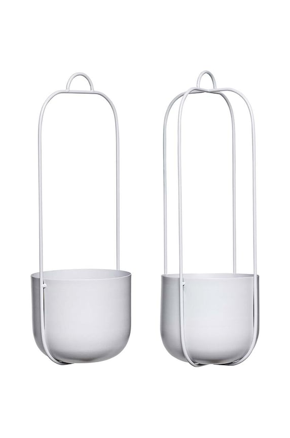Hübsch doniczka wisząca Lotus 16 x 44 cm 2-pack szary 940803