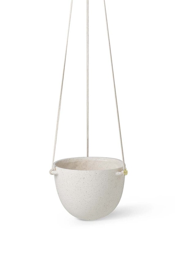 Ferm Living doniczka wisząca Speckle Hanging Pot L 1104263154 biały AA00