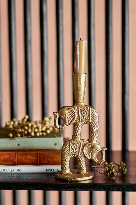 Dnevni boravak i spavaća soba Ukrasni svijećnjak Bloomingville Jazz 82068102 zlatna