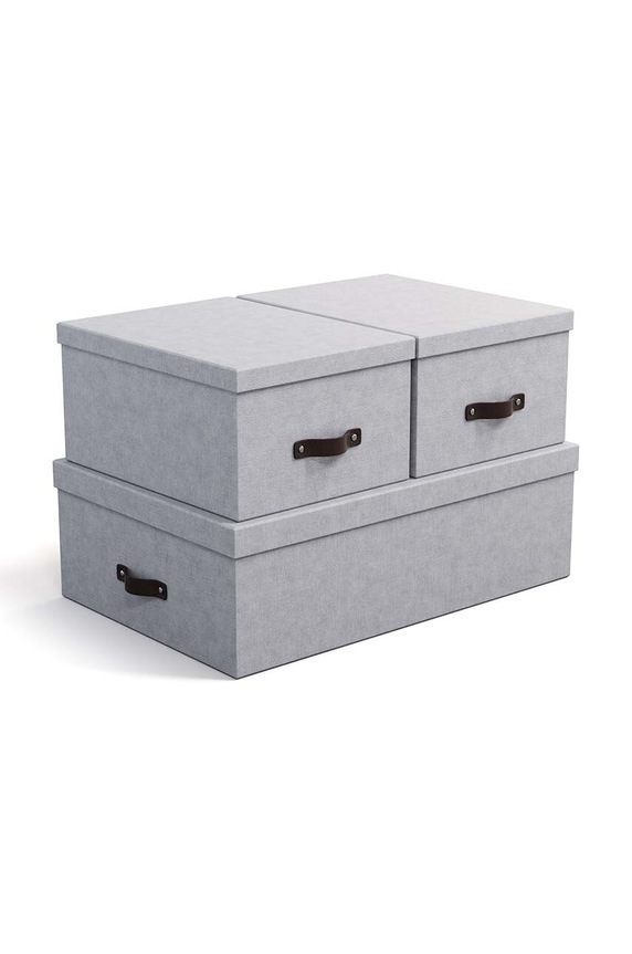 Bigso Box of Sweden set de cutii de depozitare Inge 3-pack gri 8113C6249LEA648