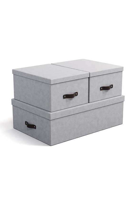 Bigso Box of Sweden set de cutii de depozitare Inge 3-pack gri 8113C6249LEA648