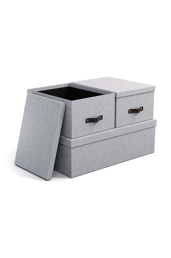 Bigso Box of Sweden set de cutii de depozitare Inge 3-pack 8113C6249LEA648 gri AA00