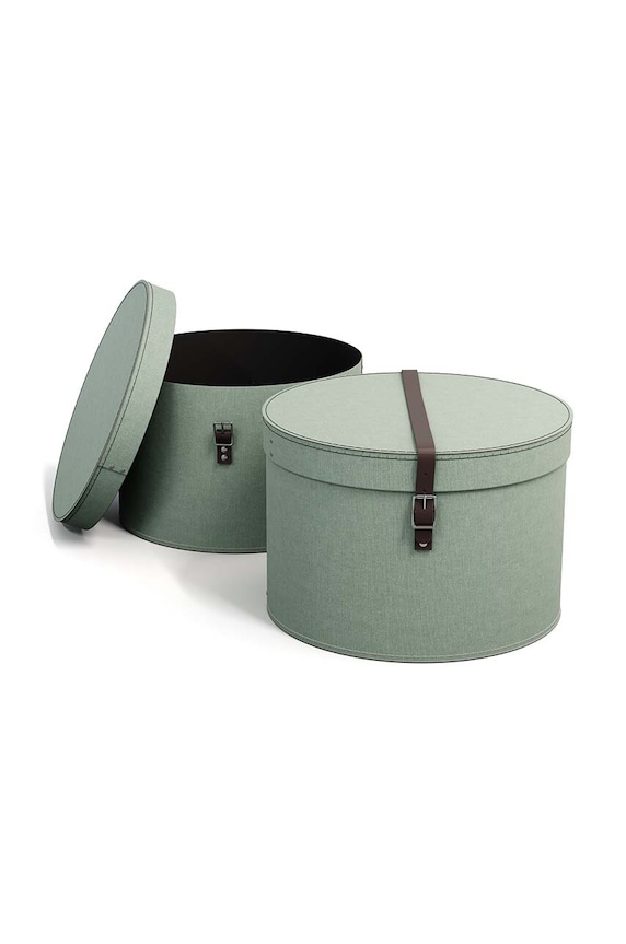 Obývací pokoj a ložnice Sada úložných boxů Bigso Box of Sweden Rut 2-pack 5482C1649LEA648 tyrkysová